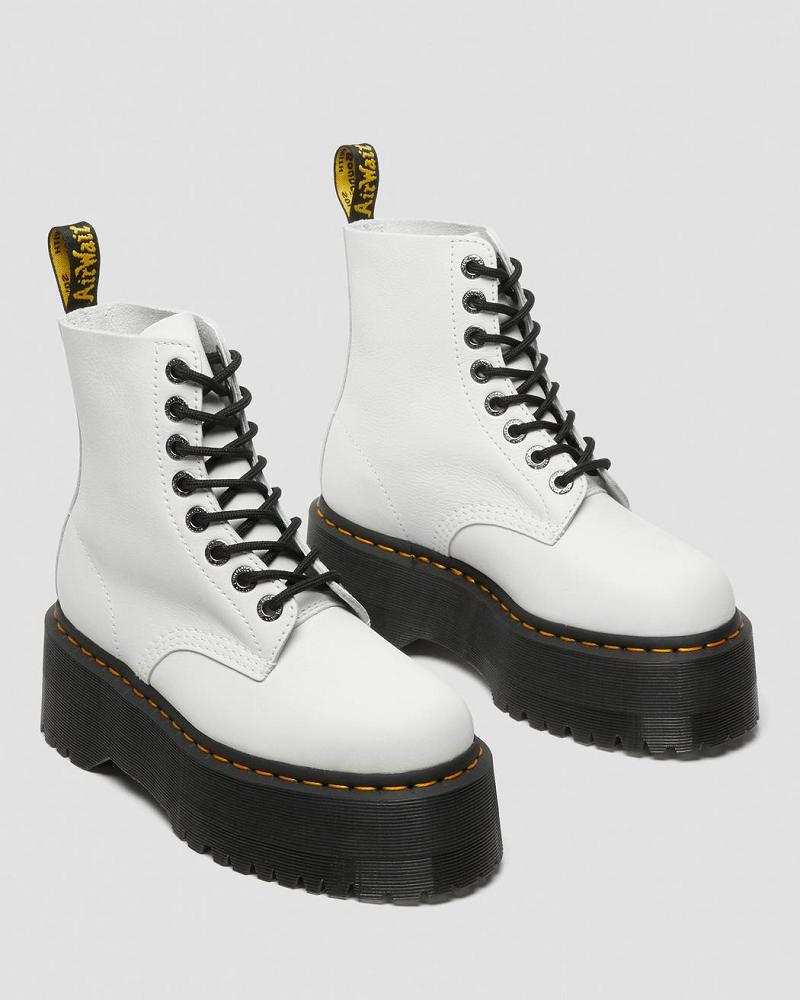 Women's Dr Martens 1460 Pascal Max Leather Platform Boots White | AU 231HAP